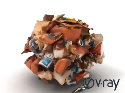 Urban Street Debris Realistic Environment model pack Low-poly 3D model