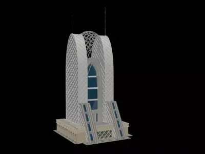 Dubai Building Game Ready 3D model