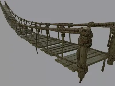 Hanging Bridge Low-poly 3D model