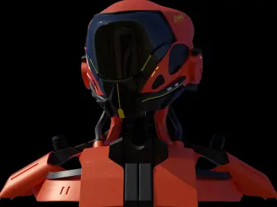 Sci-Fi helmet 3D model 13