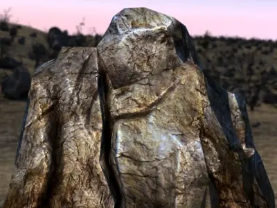 Rocks surface of rock Low-poly 3D model