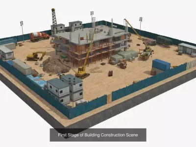 3 Variation Stages of Construction Buildings Scene Pack