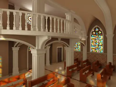 Church Interior 08 3D model