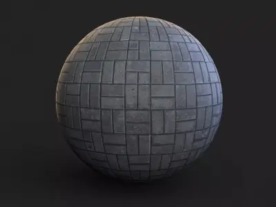 Photogrammetry Used floor bricks Free 3D model