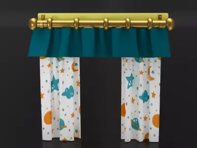 Curtain01 Low-poly 3D model