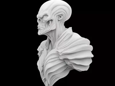 Alien Warrior Bust 3D Print Model 3D print model