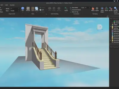 House Entrance with Balustrade 3D model