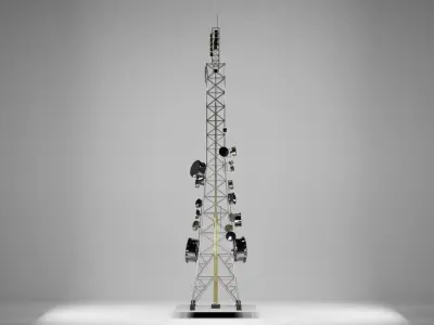 signal tower Low-poly 3D model