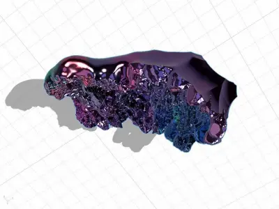 High Quality Crater Crystal Environment High and Low Poly Low-poly 3D model