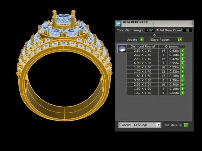 Model Man Ring gold light in Asia design R32 3D model
