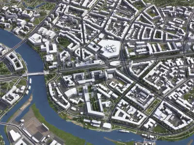 Wroclaw - 3D City Model Low-poly 3D model