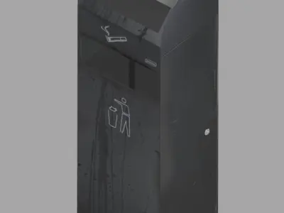 Public ashtray Low-poly 3D model