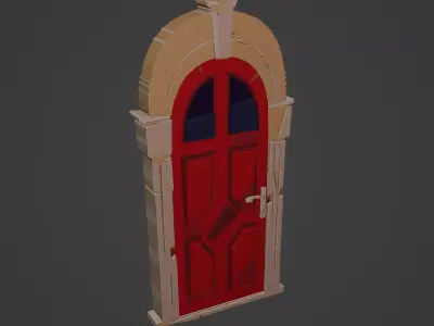 Medieval Door Low-poly 3D model 22