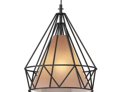 Untitled pendant light with glass shade 3D model