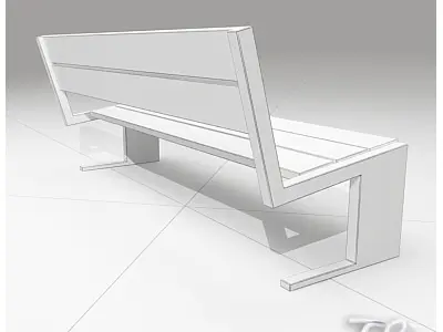 BENCH TEAK 2 3D model