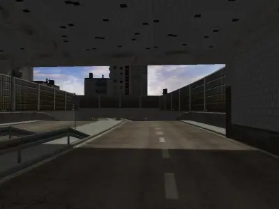 City highway Low-poly 3D model