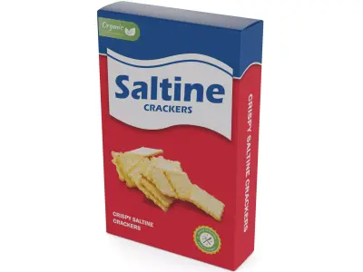 Fried bread and bread chips Saltine Crackers Low-poly 3D model