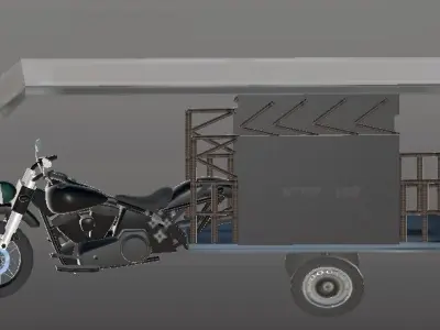 indian RICKSHA Low-poly 3D model