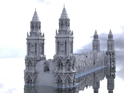 Tower Bridge Fantasy architecture 3D model