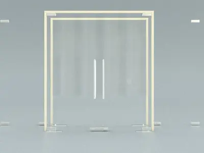 laos Glass Door Low-poly 3D model