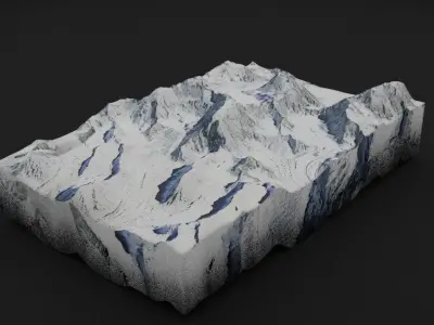 Saser Kangri Low-poly 3D model