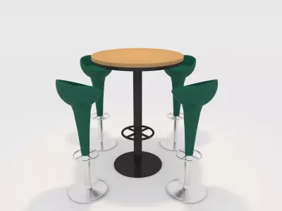 Bar Table And Chair 12 3D model