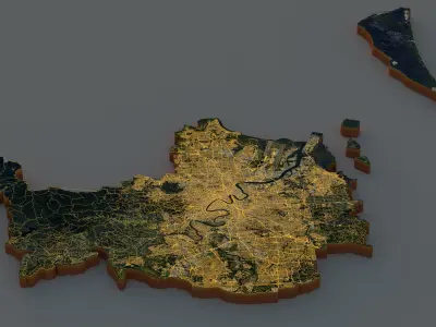 Brisbane City in Australia 3D model