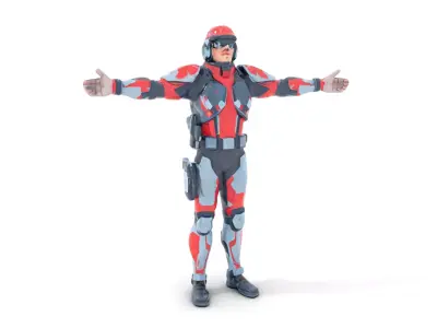 Futuristic Soldier Armor model pack Low-poly 3D model