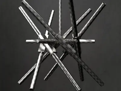 Chandelier Agnes 12 lights BLACK 3D model