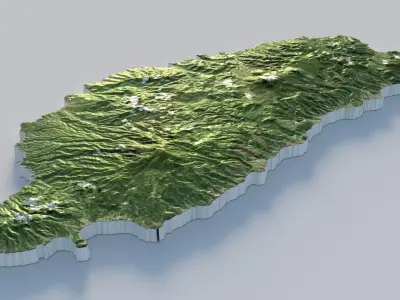 Dominica Country Terrain 3D model