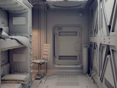 scifi shatle room 3D model
