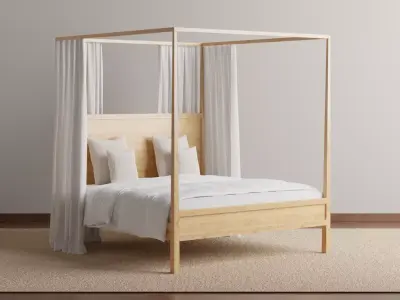 Keaton Four Poster Bed 3D model