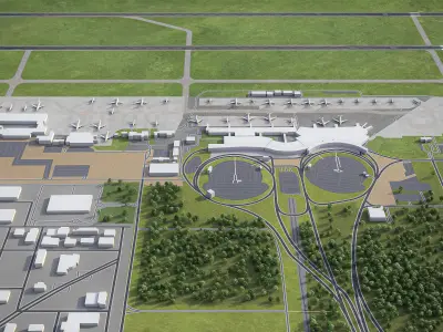 Casablanca - Mohammed V International Airport - CMN Low-poly 3D model