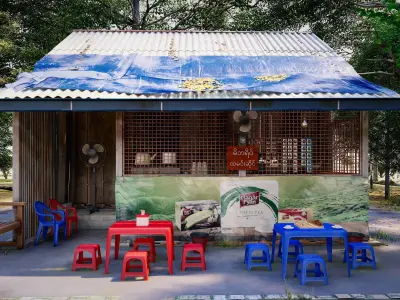 MYANMAR VILLAGE RESTAURANT 3D model