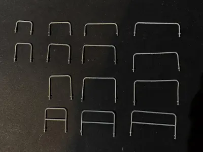 METAL HOOP BARRIERS 7MM SCALE MODEL RAILWAY BUILDING 3D print model