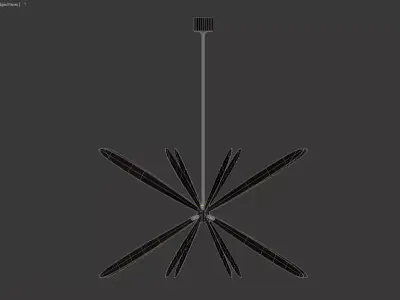 Starburst-Style Metallic Pendant Light 3D model