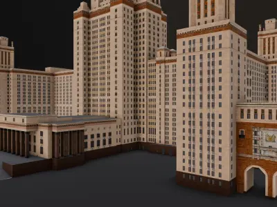 Building Pack 3D Model  Low-poly 3D model