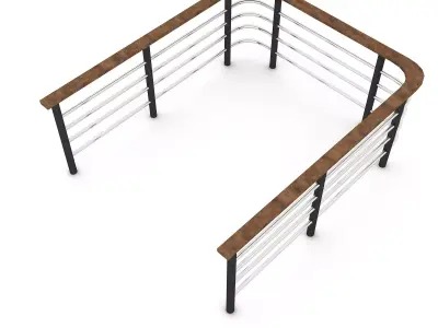 3D railing 05 Low-poly 3D model