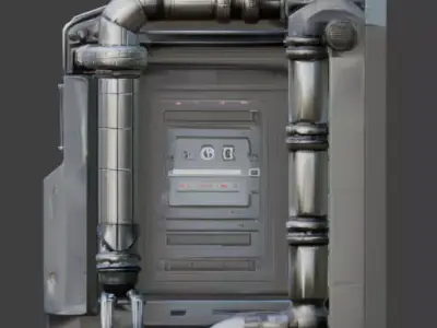 Sci-Fi Corridor Module 3D Model Low-poly 3D model