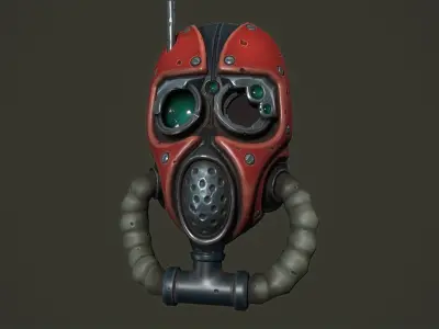 Tech priest mask Low-poly 3D model