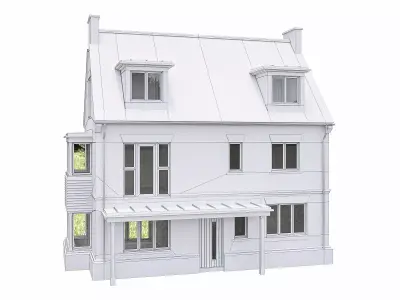 Neighborhood Houses P30 Low-poly 3D model