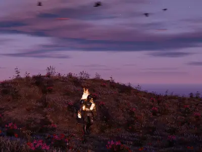 Field on fire 3D model