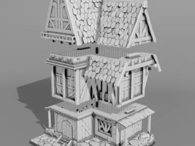 medieval house 3D print model