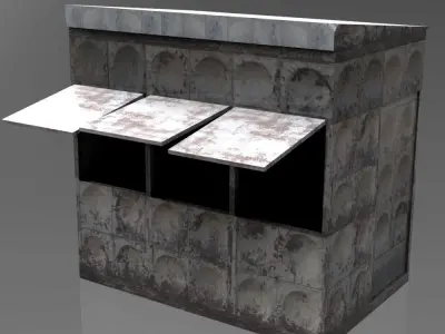 Old kiosk Low-poly 3D model