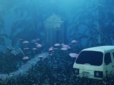 Cottage and Garden Low-poly 3D model