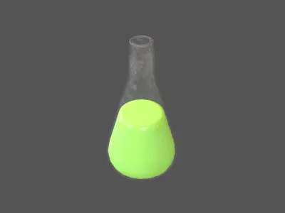 Laboratory Bottle v2 005 Low-poly 3D model