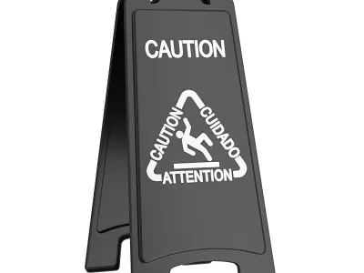 Multilingual Caution Sign 3D model