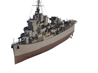 WW2 US NAVY ESCORT DESTROYER SS PHLADELFIA 3D model