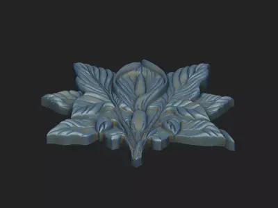 medal cnc carving sculpture art organic nature aesthetic wood  3D print model