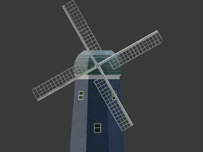 windmill Low-poly 3D model 3